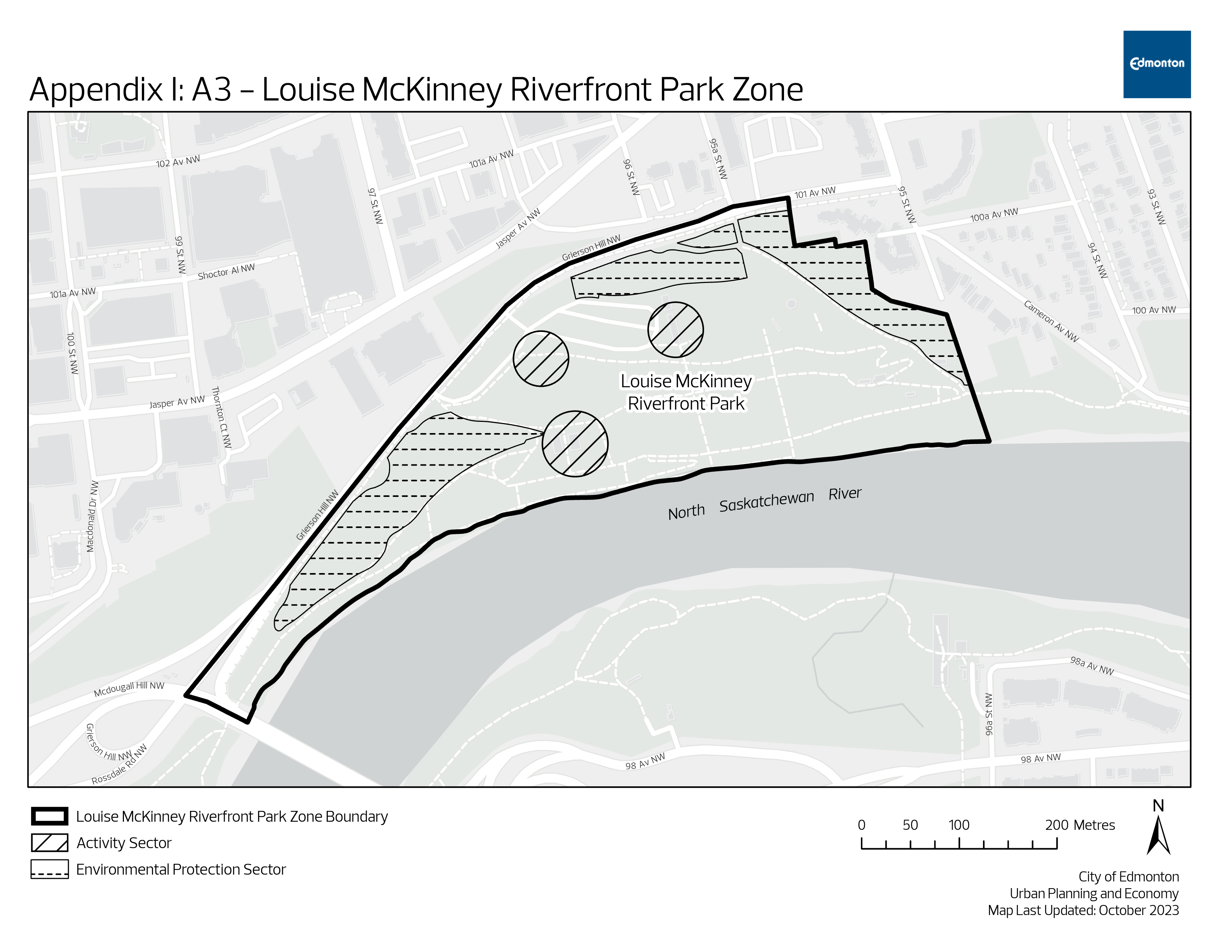 A3 - Louise McKinney Riverfront Park Zone map
