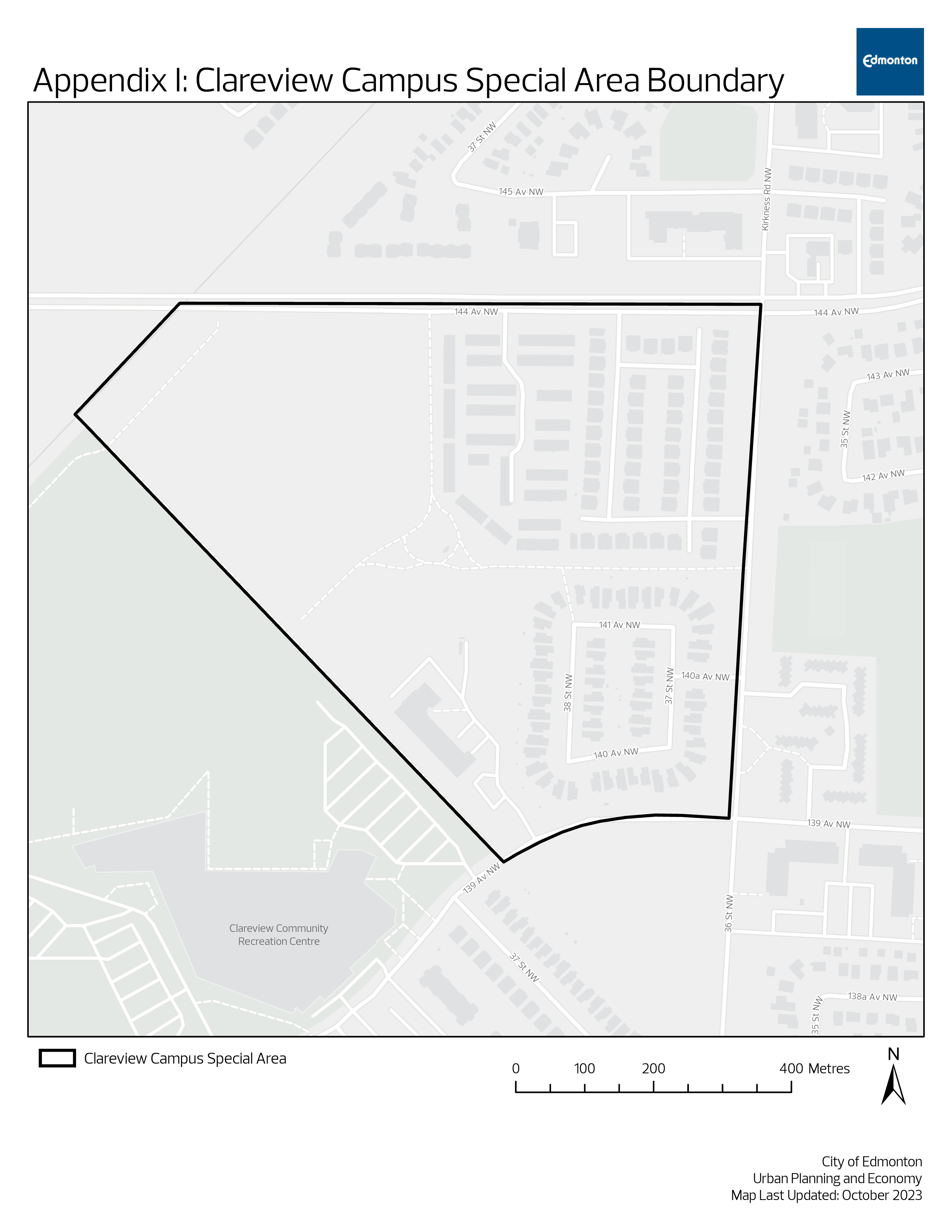 Clareview Campus Special Area boundary map