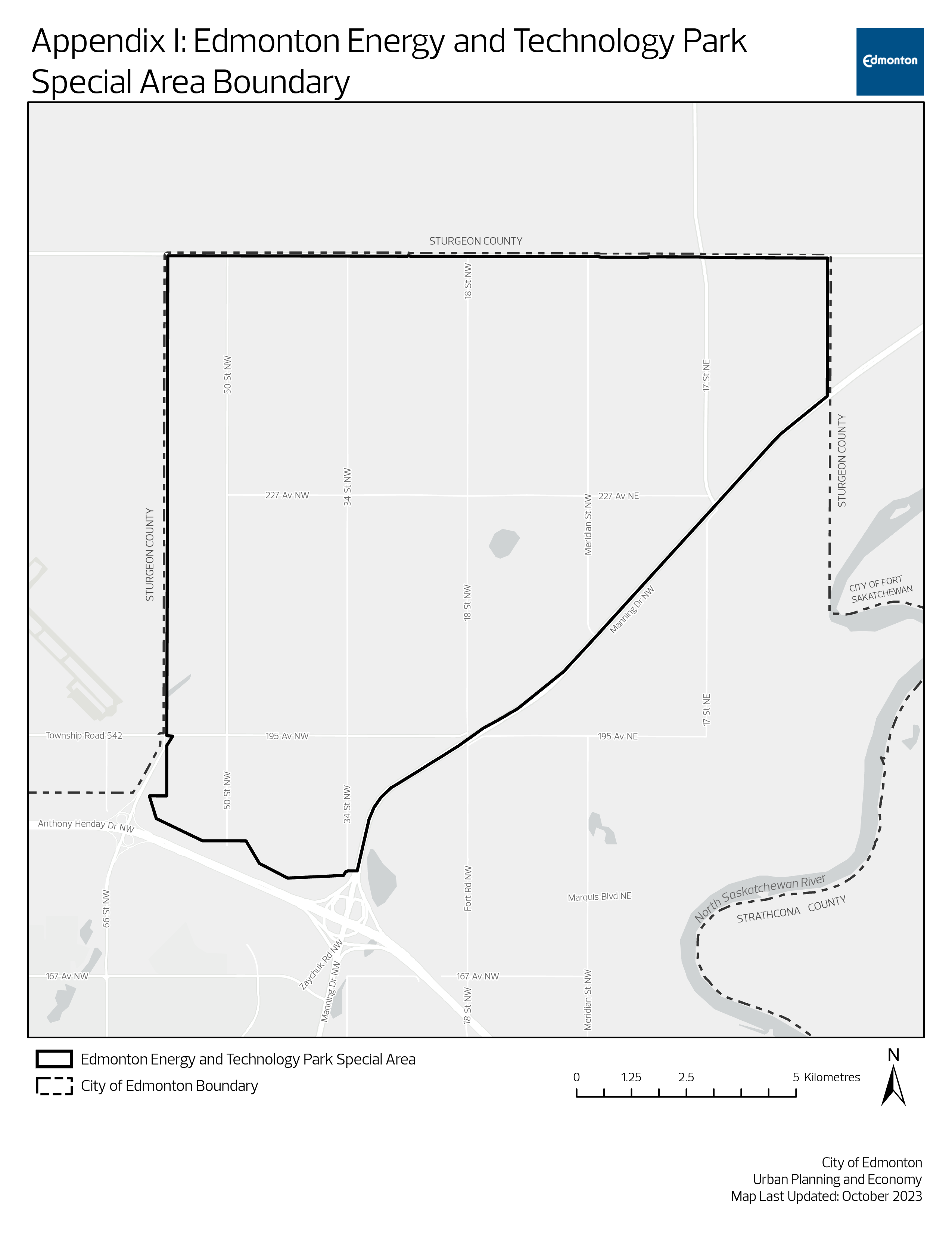 Edmonton Energy and Technology Park Special Area boundary map