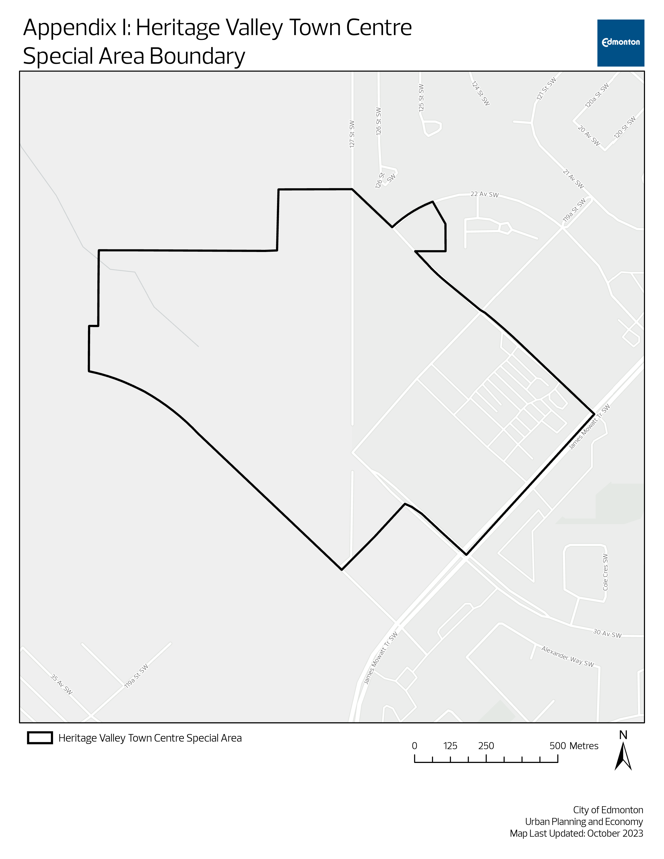 Heritage Valley Town Centre Special Area boundary map