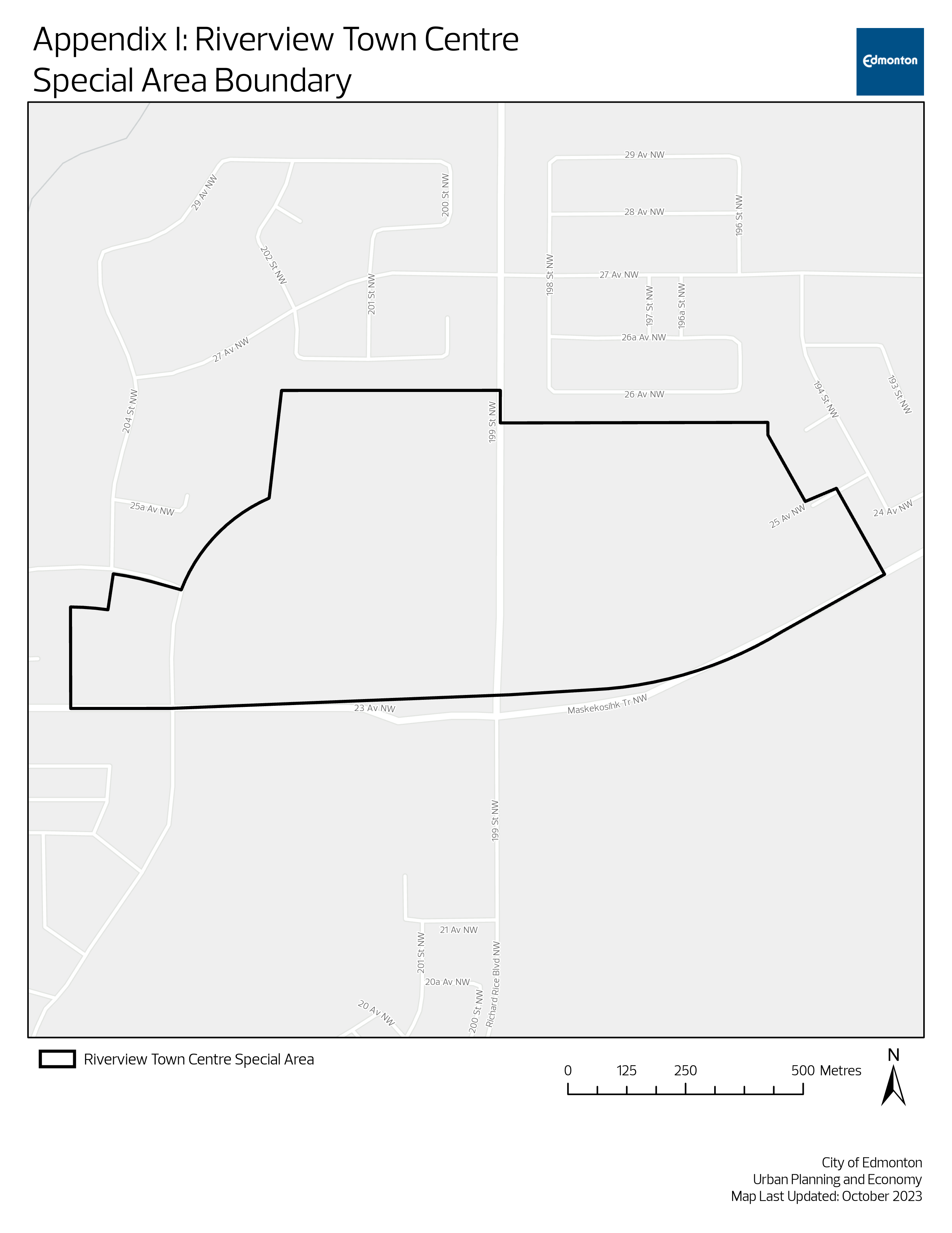 Riverview Town Centre Special Area boundary map