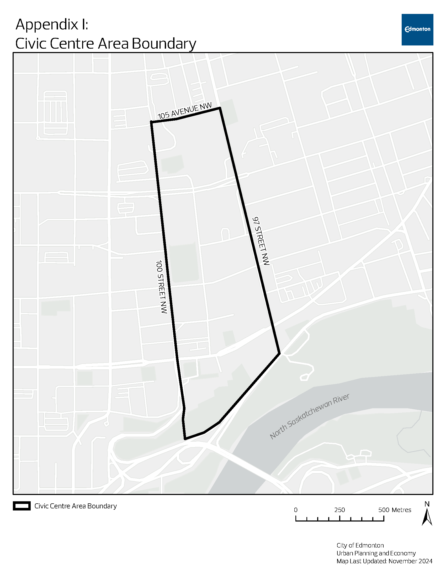 Civic Centre Area boundary map